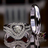 0.95ct Round Diamond Gold Heart Shape Complete Trio Set - 02US69